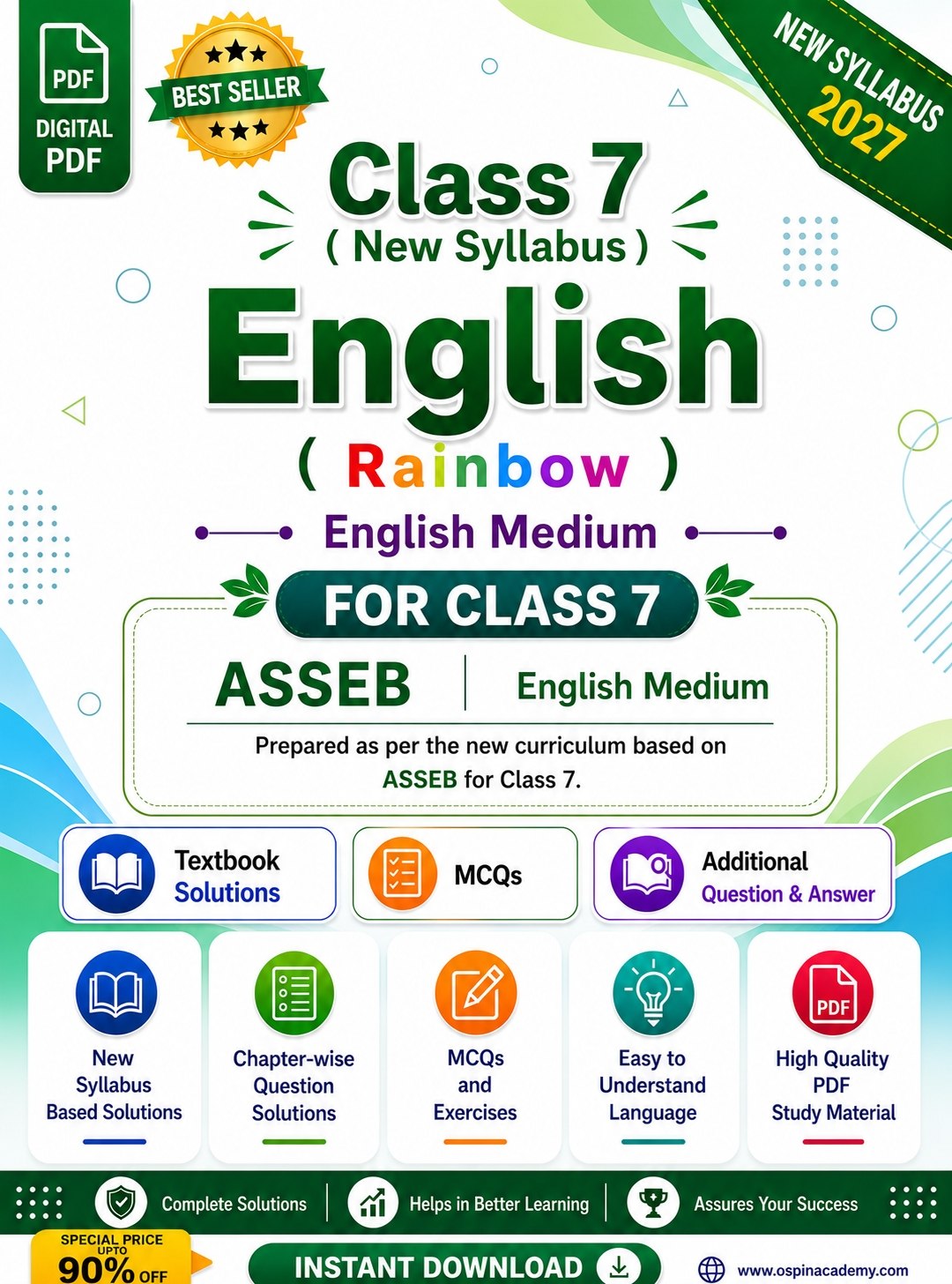 Class 7 English (Rainbow) Textbook Solutions & MCQs | ASSEB New Syllabus